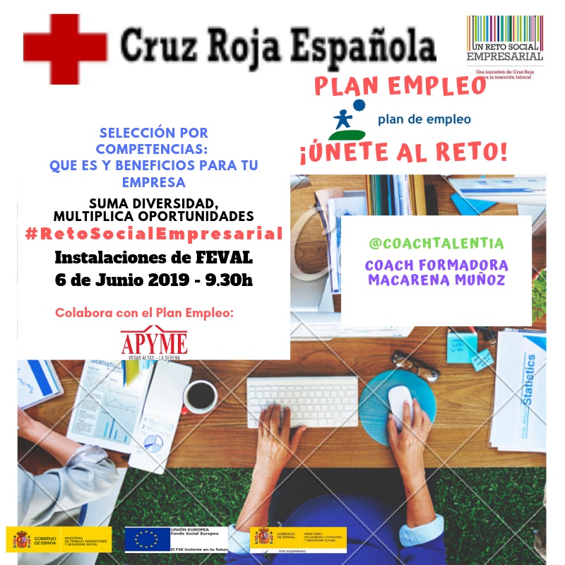 APYME Vegas Altas - La Serena y Cruz Roja organizan unas jornadas encaminadas a la Formación en Selección por Competencias 