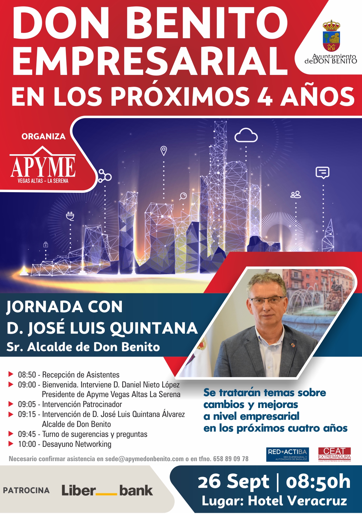 APYME Vegas Altas-La Serena organiza la jornada  “Don Benito Empresarial en los próximos cuatro años”, con la presencia del alcalde 