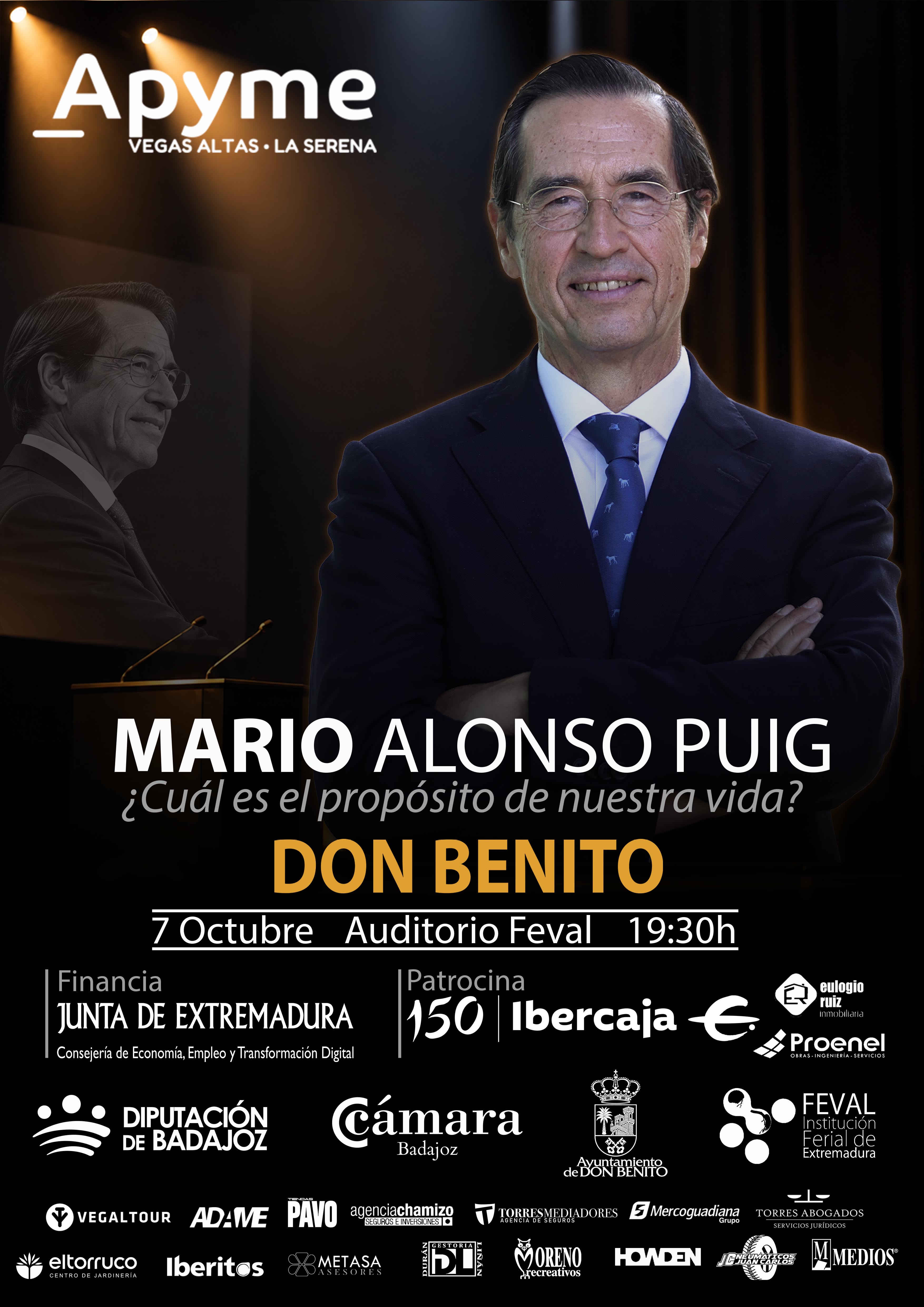 APYME contará con el doctor  Mario Alonso Puig, reconocido conferenciante internacional, en la VII edición de 'Encuentros Activos Extremadura en +'