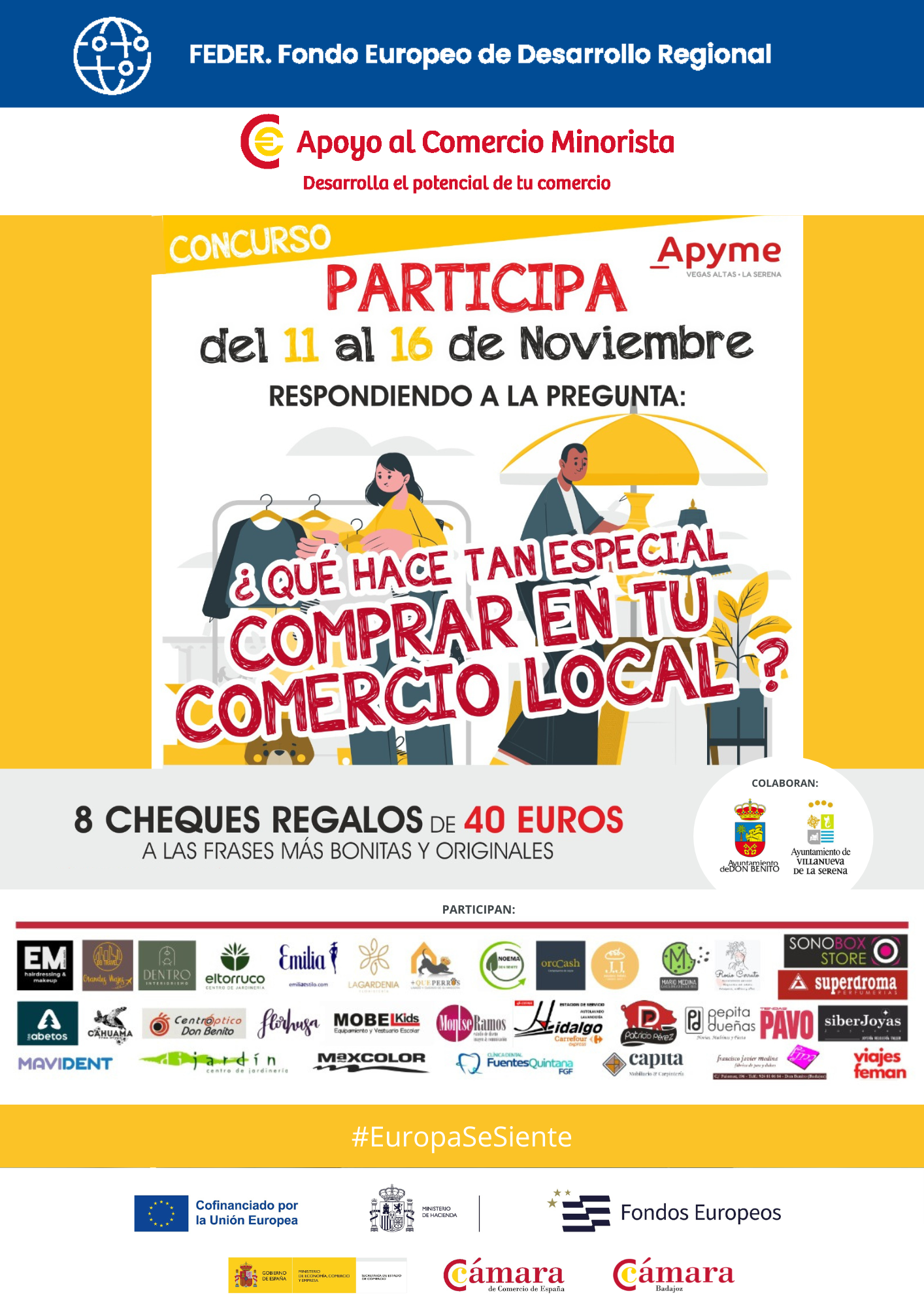 APYME Vegas Altas La Serena organiza el concurso: ¿QUÉ HACE TAN ESPECIAL COMPRAR EN TU COMERCIO LOCAL?