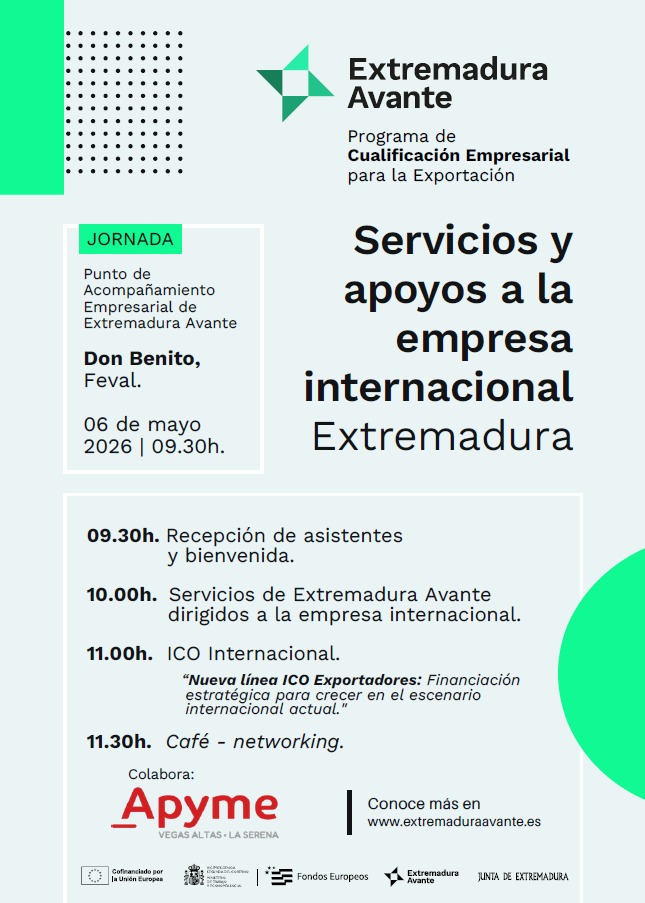 Extremadura Avante y APYME organizan en Don Benito la jornada “Servicios y apoyos a la empresa internacional”