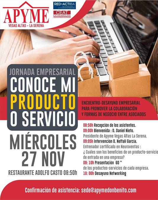 APYME Vegas Altas La Serena organiza un nuevo encuentro empresarial bajo el título “Conoce mi Producto o Servicio” 