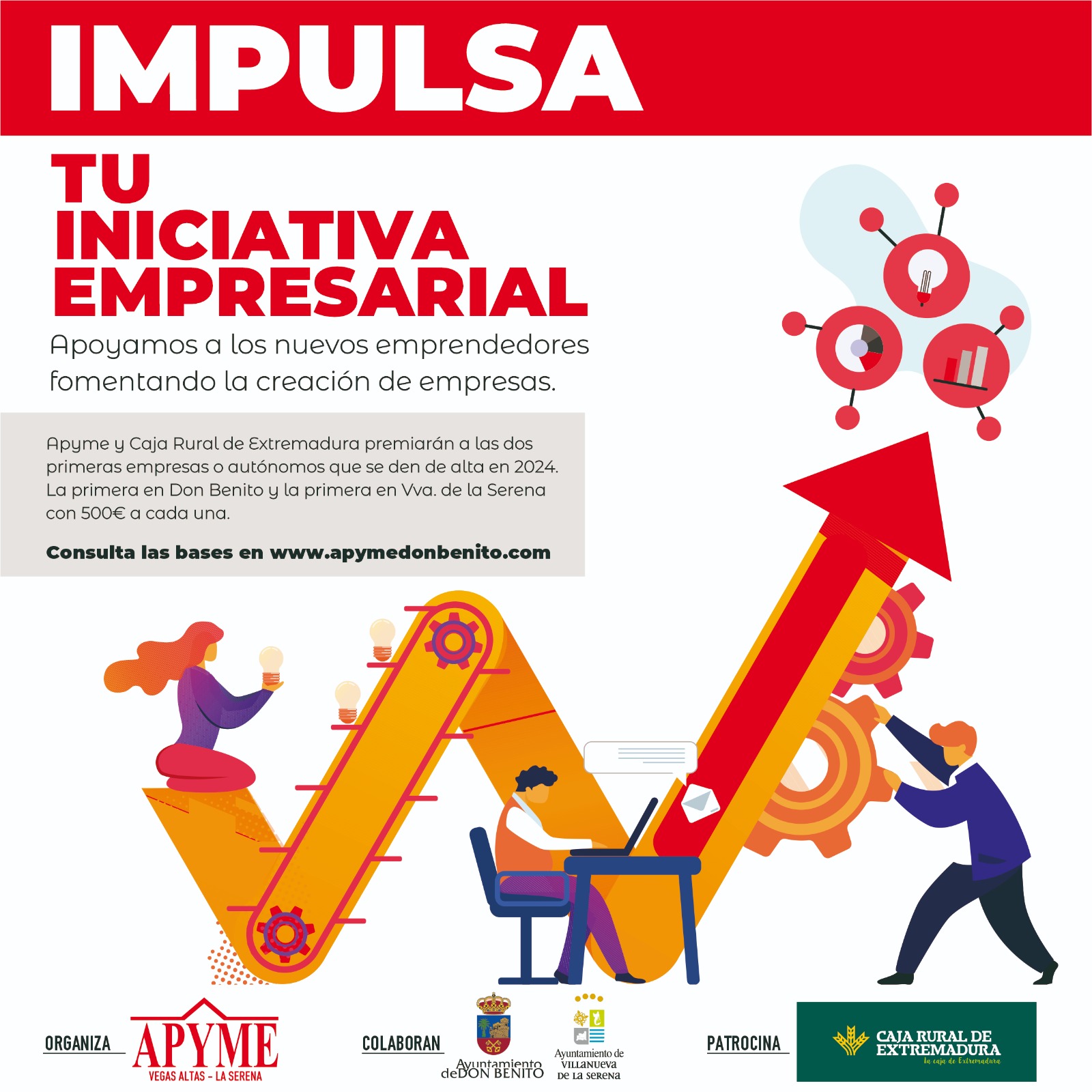 APYME Vegas Altas La Serena y Caja Rural de Extremadura volverán a premiar a las primeras empresas que se den de alta en el 2024