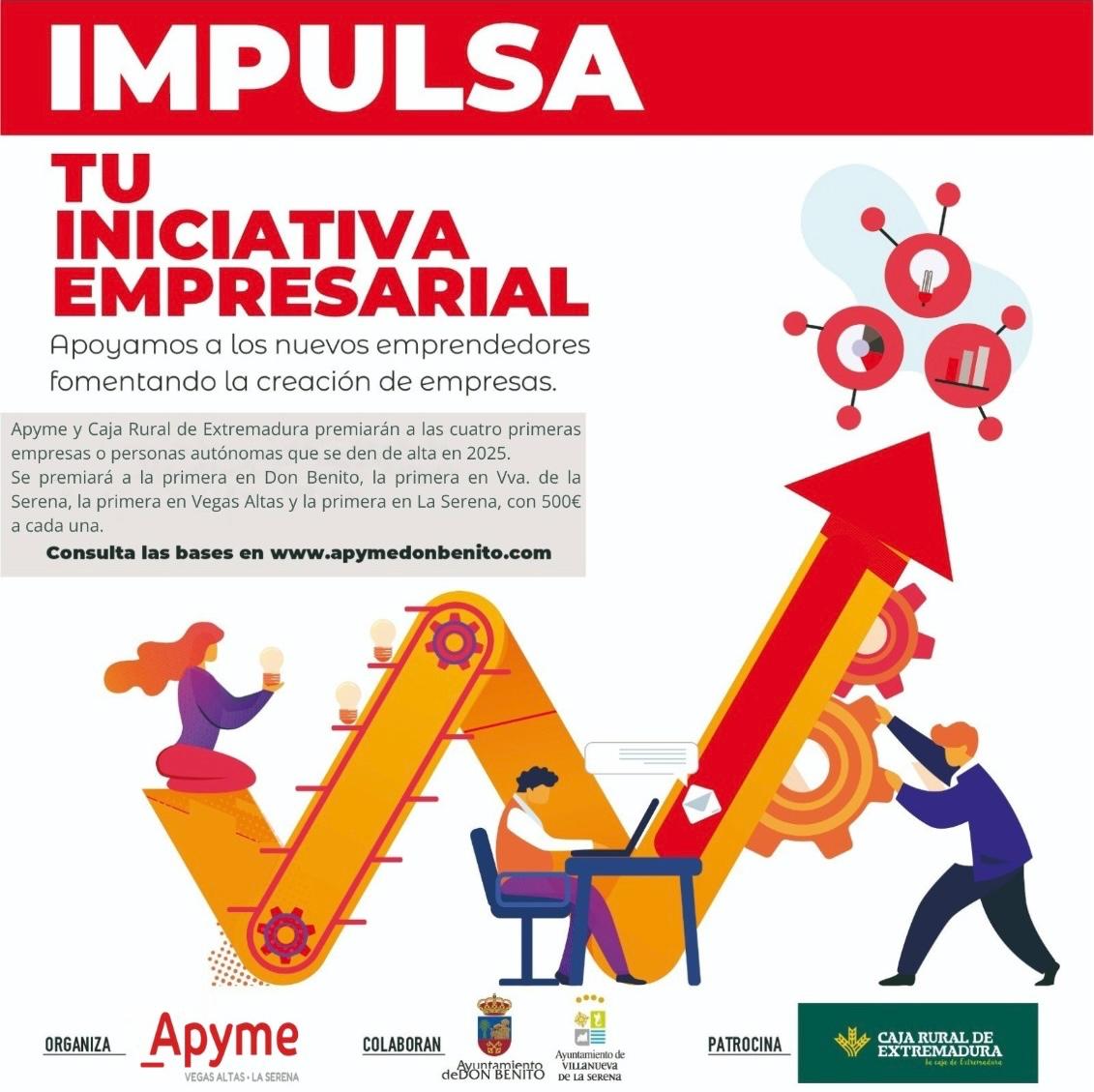 APYME Vegas Altas La Serena y Caja Rural de Extremadura  incrementan en cuatro premios este año el  programa "IMPULSA TÚ INICIATIVA EMPRESARIAL"