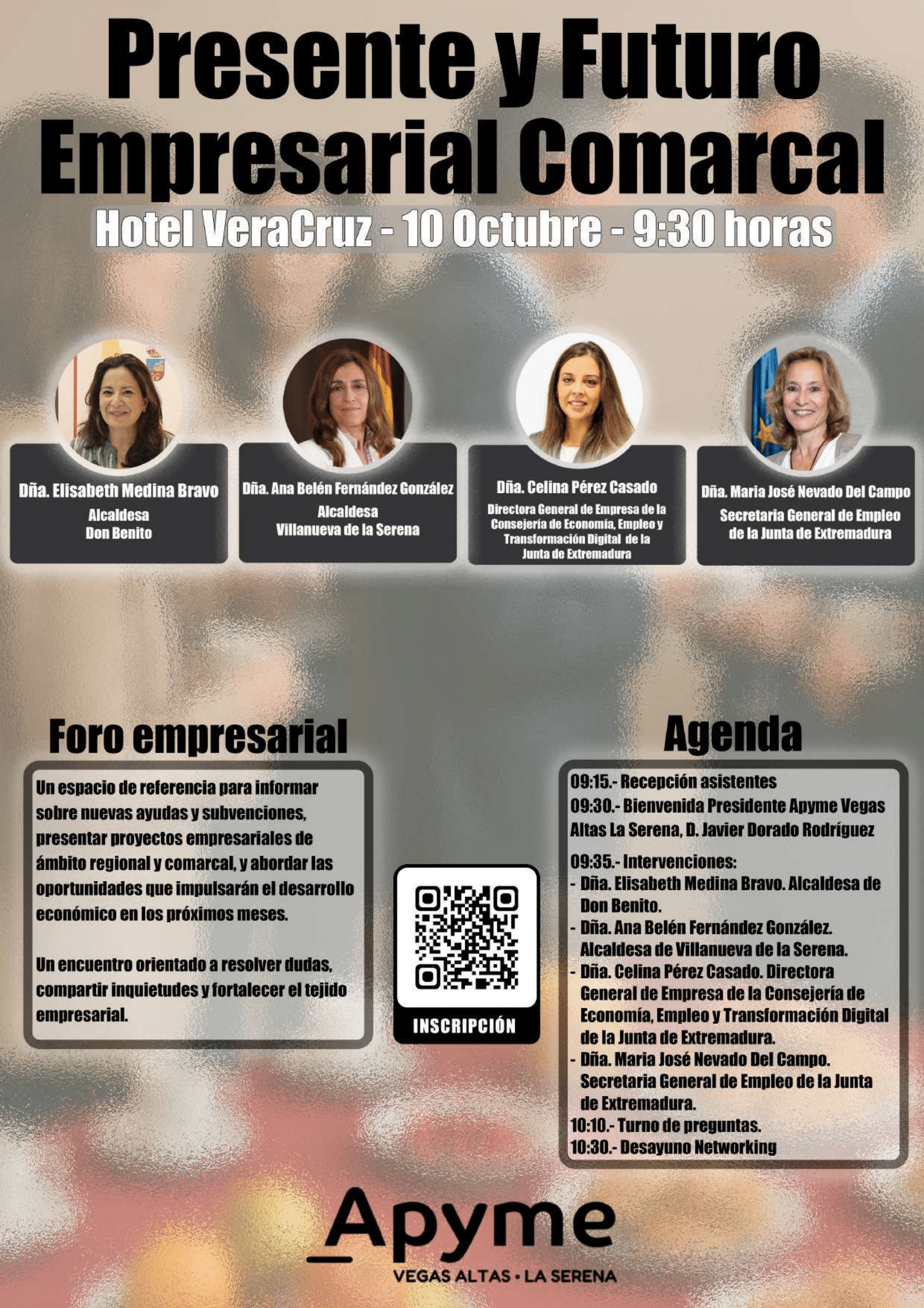 Empresarios de la comarca se darán cita en el foro "Presente y Futuro Empresarial Comarcal", organizado por APYME VEGAS ALTAS LA SERENA