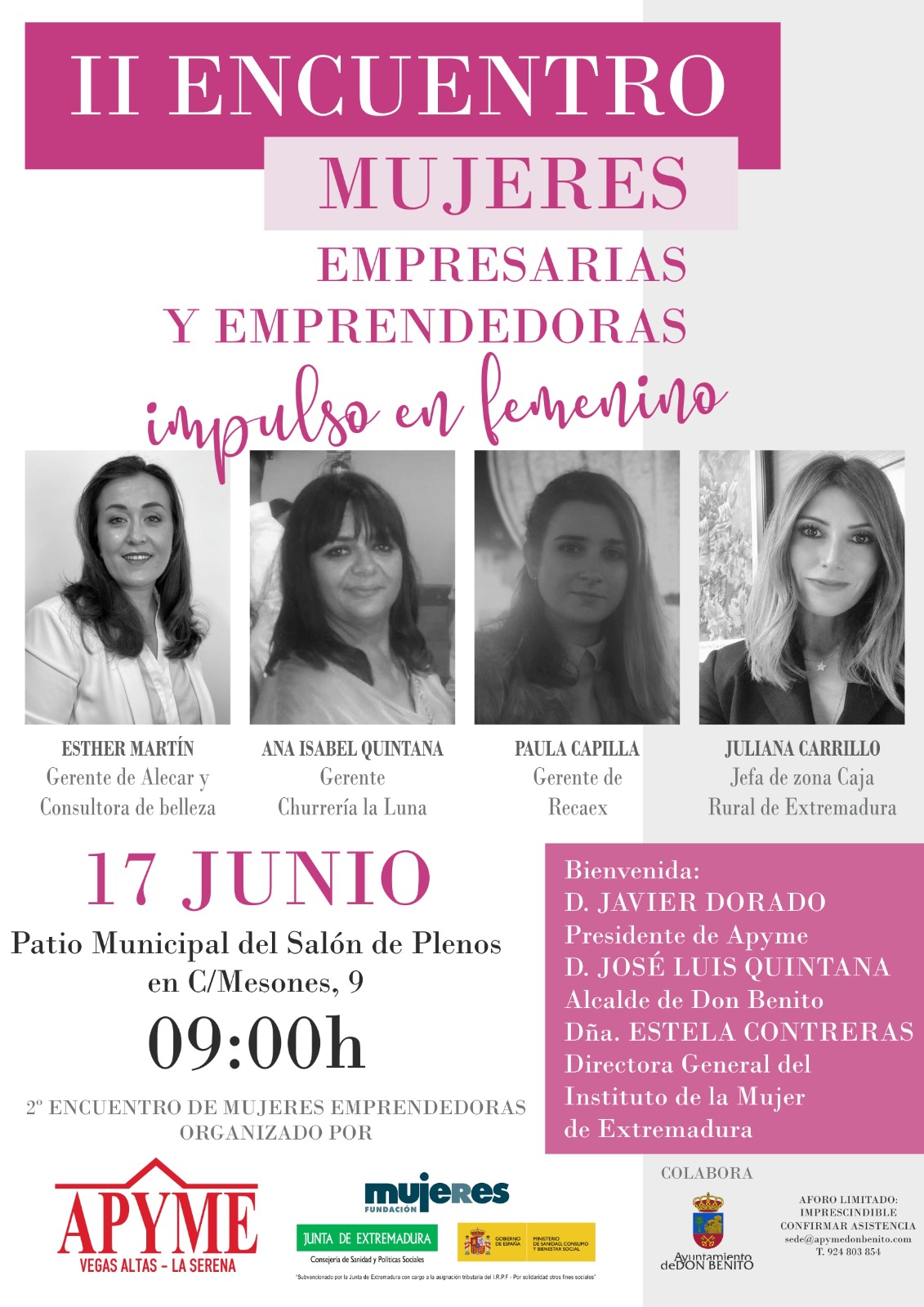 Apyme Vegas Altas La Serena junto con Fundación Mujeres organiza el II ENCUENTRO DE MUJERES EMPRESARIAS Y EMPRENDEDORAS 