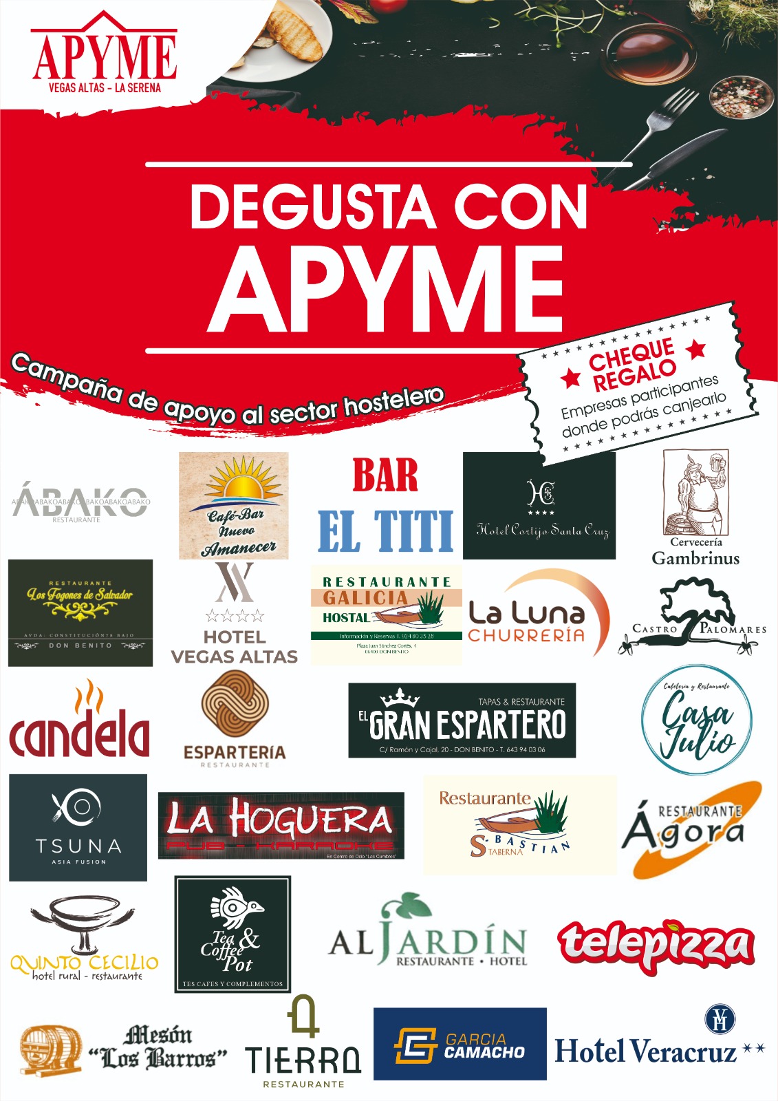 APYME Vegas Altas – La Serena pone en marcha la campaña “Degusta con APYME” en apoyo del sector hostelero
