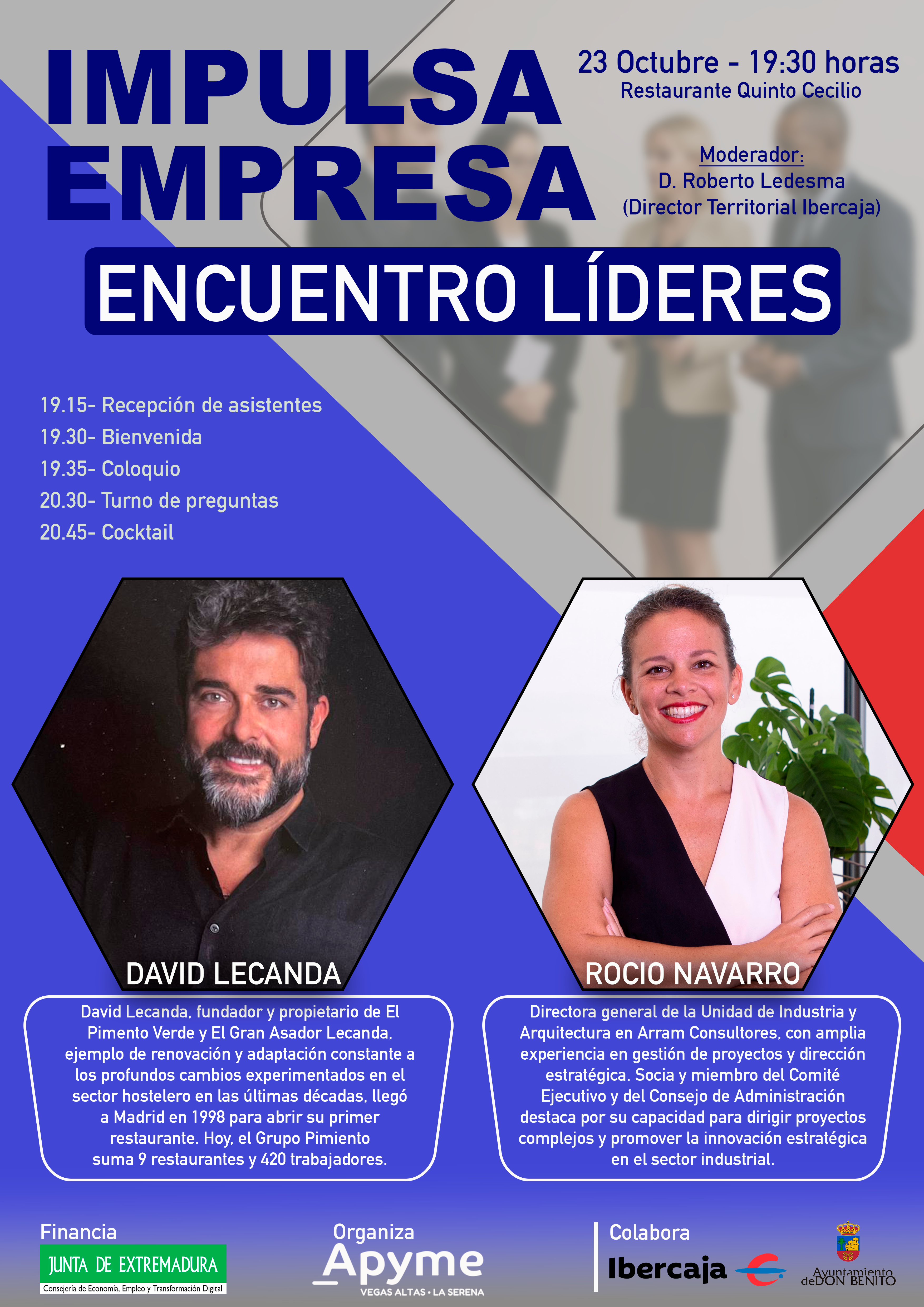 Apyme Vegas Altas La Serena , en colaboración con Ibercaja, organiza un nuevo evento denominado “Impulsa Empresa, Encuentro Líderes”