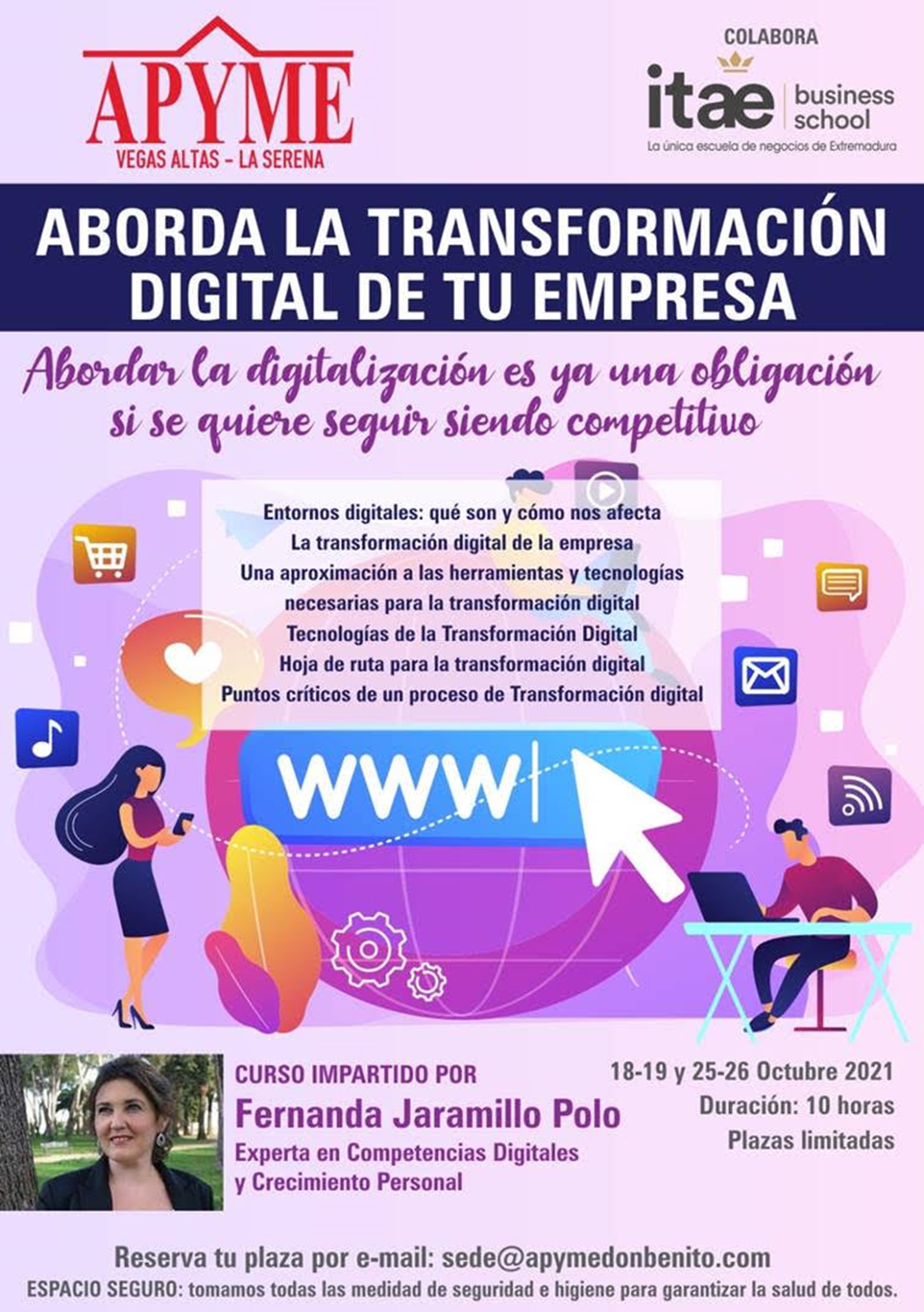 APYME Vegas Altas – La Serena organiza un curso para abordar la digitalización de las empresas